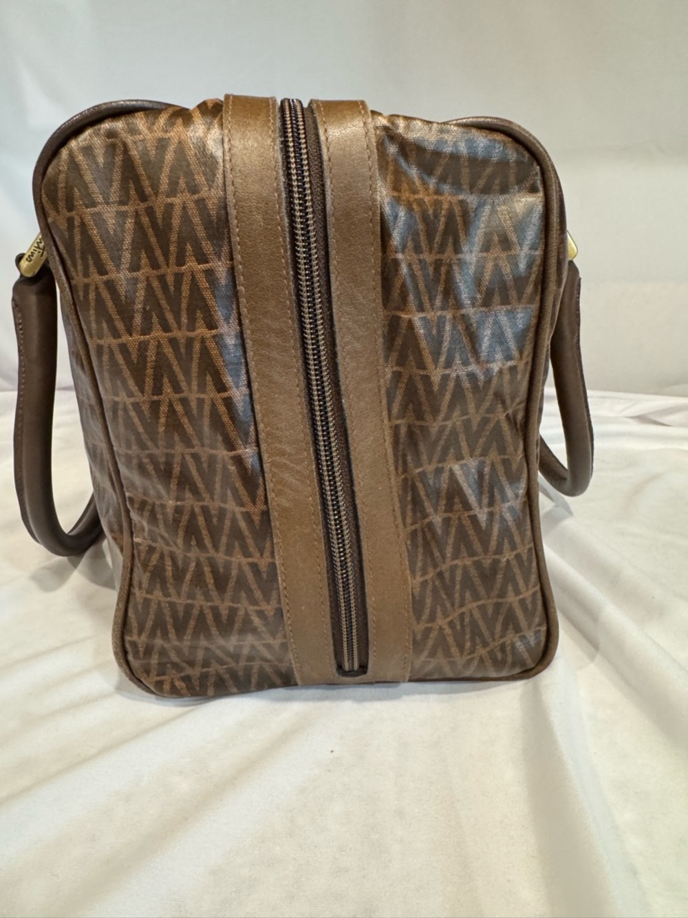 Vintage Mario Valentino Boston Travel Duffel Bag - Picture 7 of 11